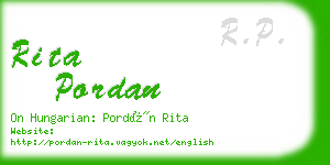 rita pordan business card